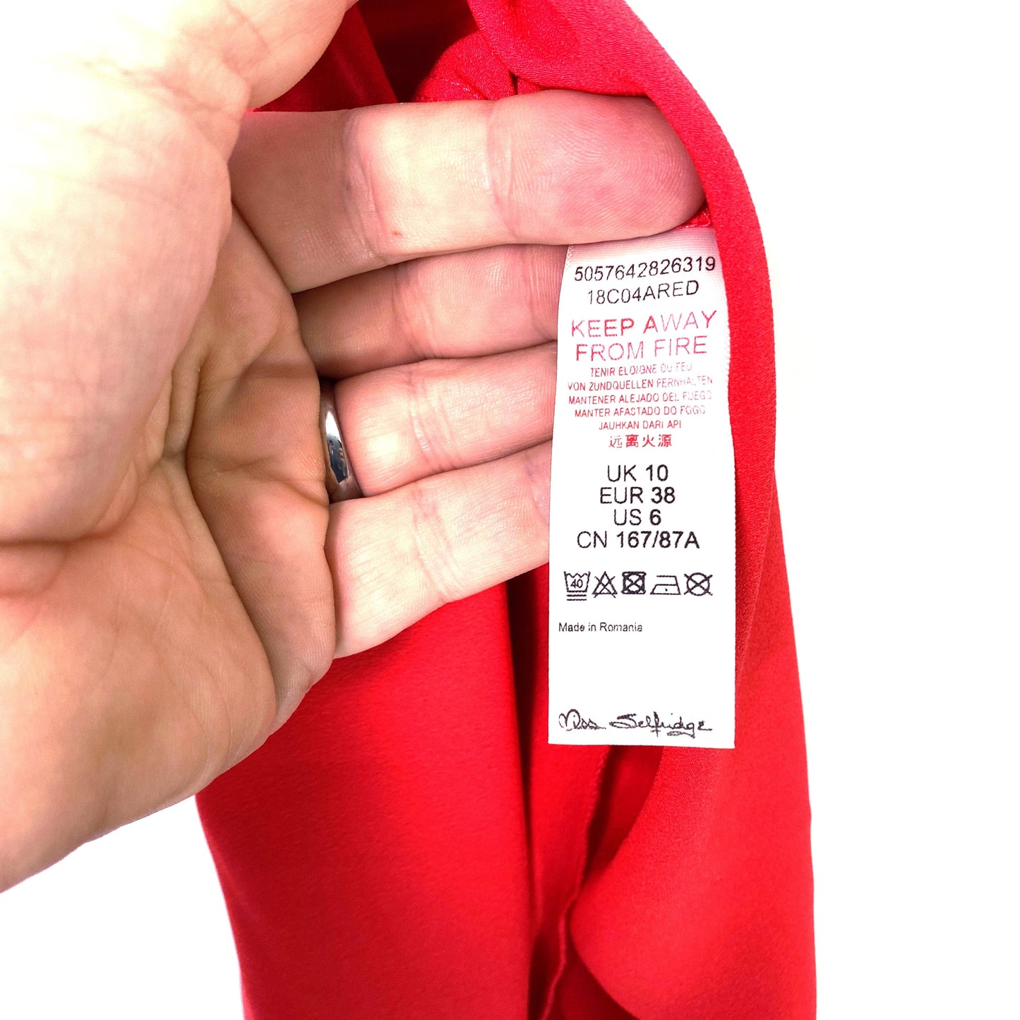 Miss Selfridge Women's Red Slinky Spaghetti Strap Dress - Size 6