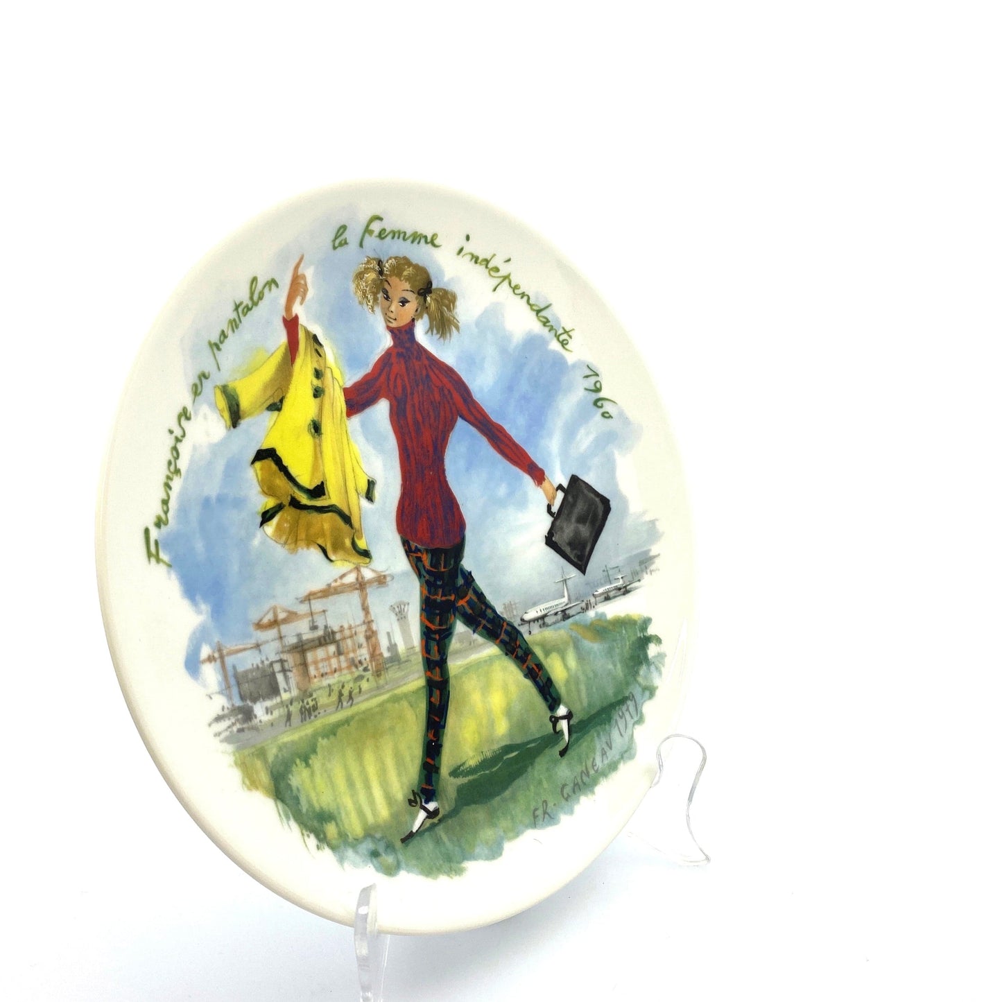 Vintage 1979 D'Arceau Limoges Collectors Plate “Francoise en pantalon” Belle Epoque