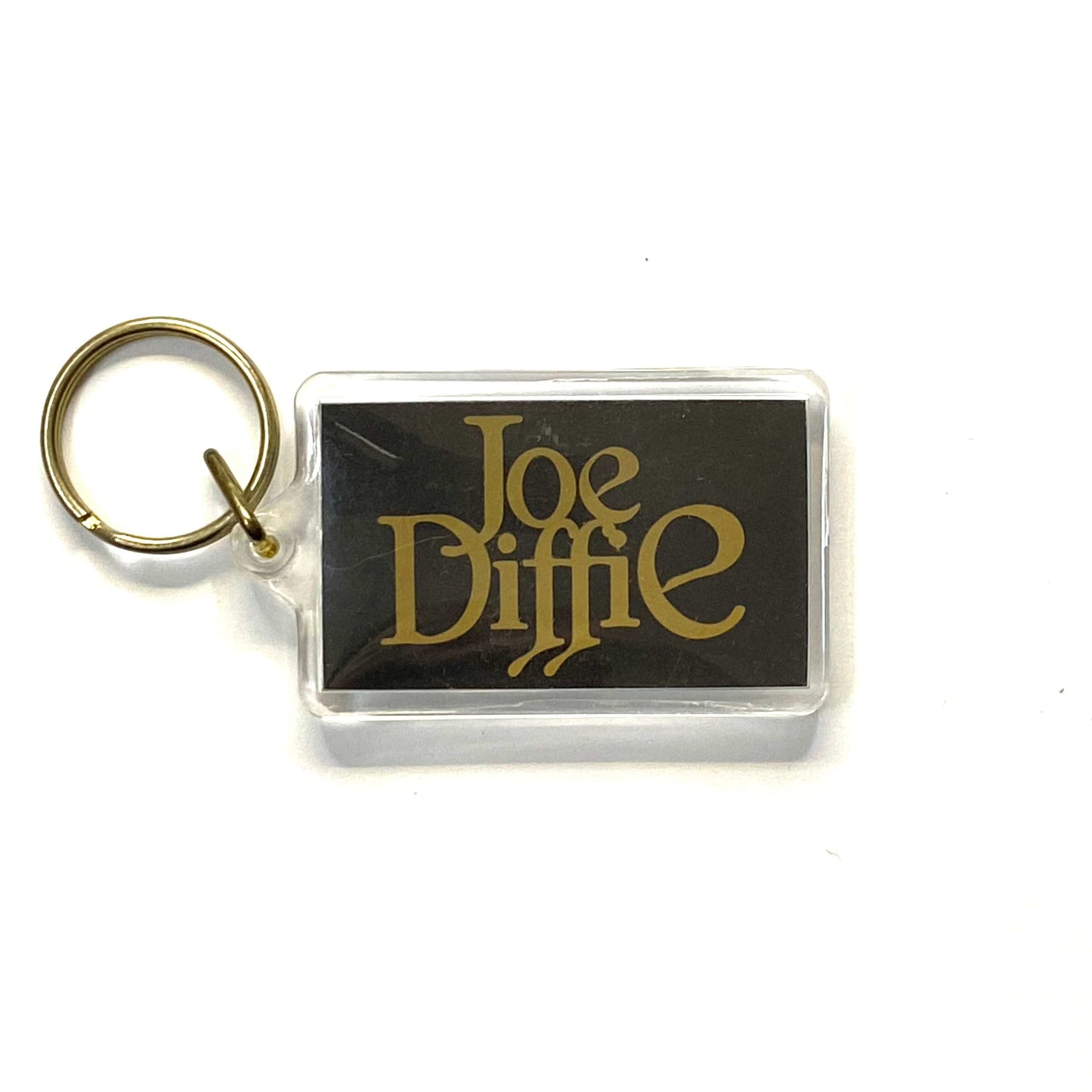 Vintage Joe Diffie Souvenir Keychain Key Ring Rectangle Clear Acrylic