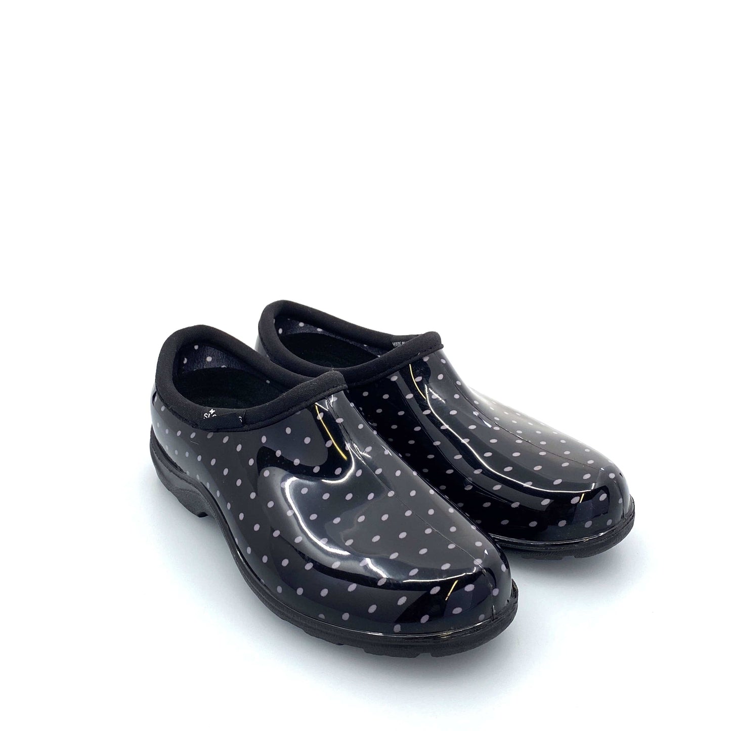 Sloggers Womens Size 6 Garden Shoes Black Polka Dot NEW