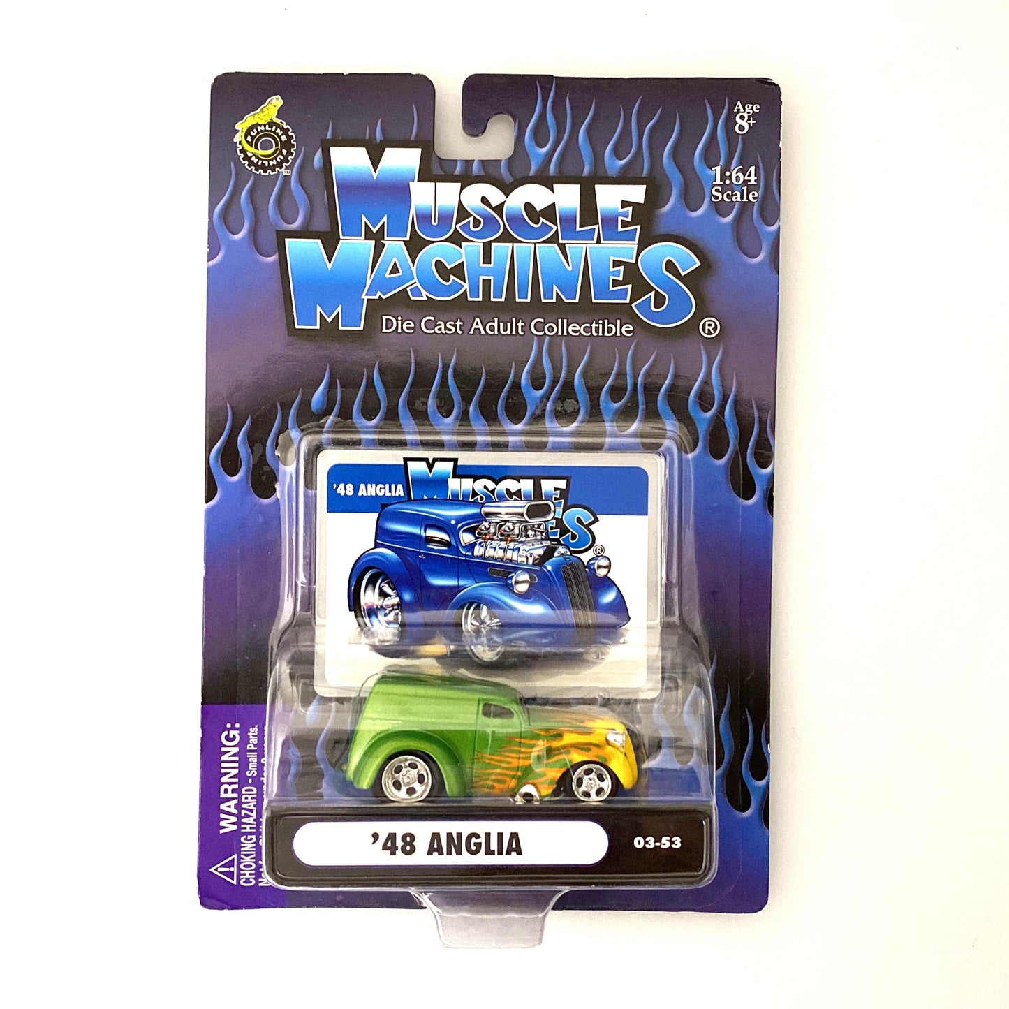 Muscle Machines Anglia Diecast Car – Vintage 1:64 Scale Collectible for Adult Enthusiasts – Green Model #03-53