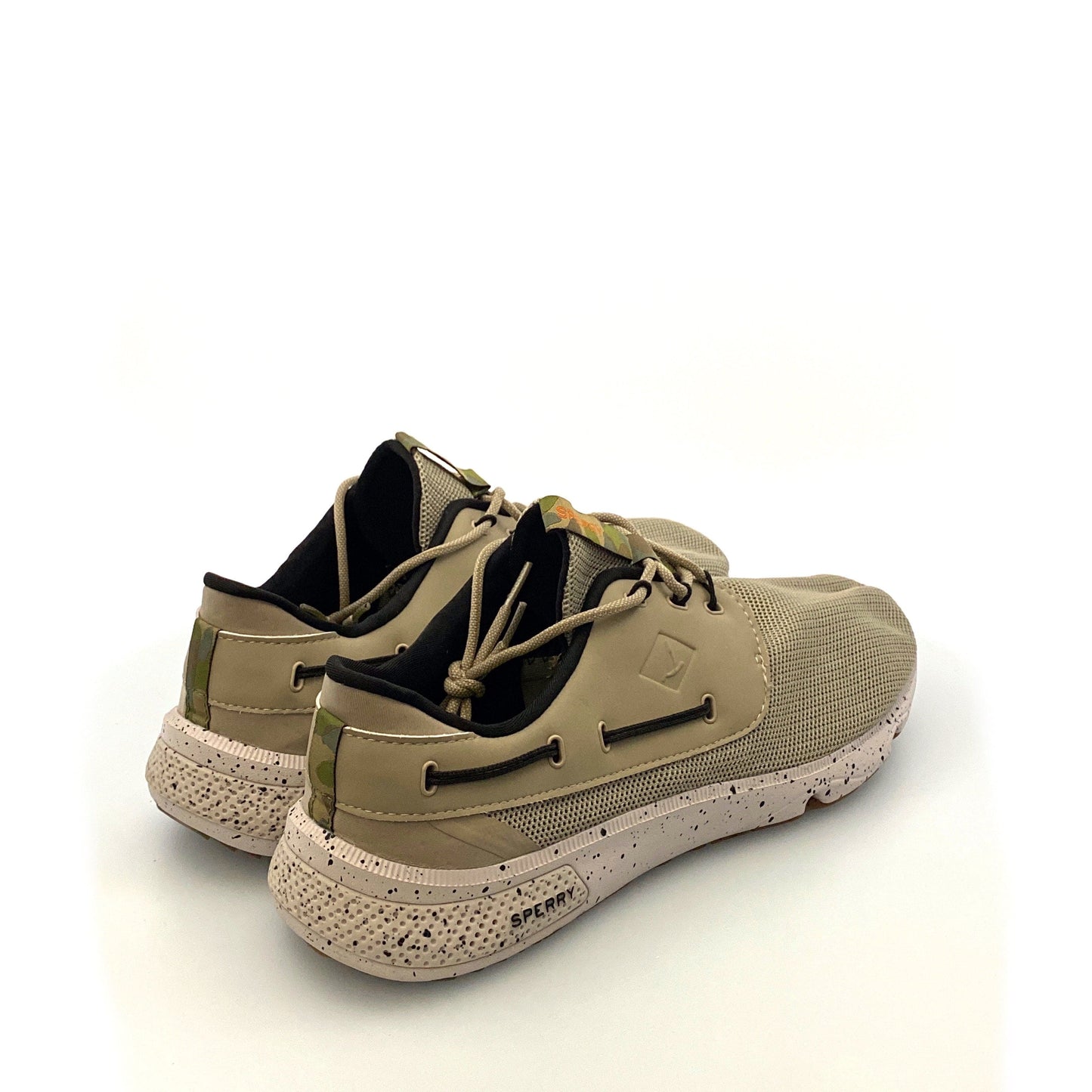 Sperry Mens “7 Seas” Camo Boat Shoe Lace-Up
