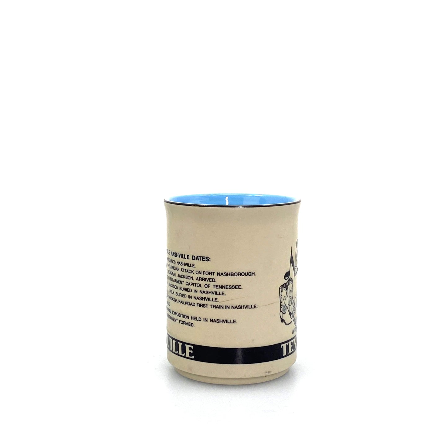 State of Tennessee Nashville Music City USA Coffee Cup 16 Oz Beige Blue