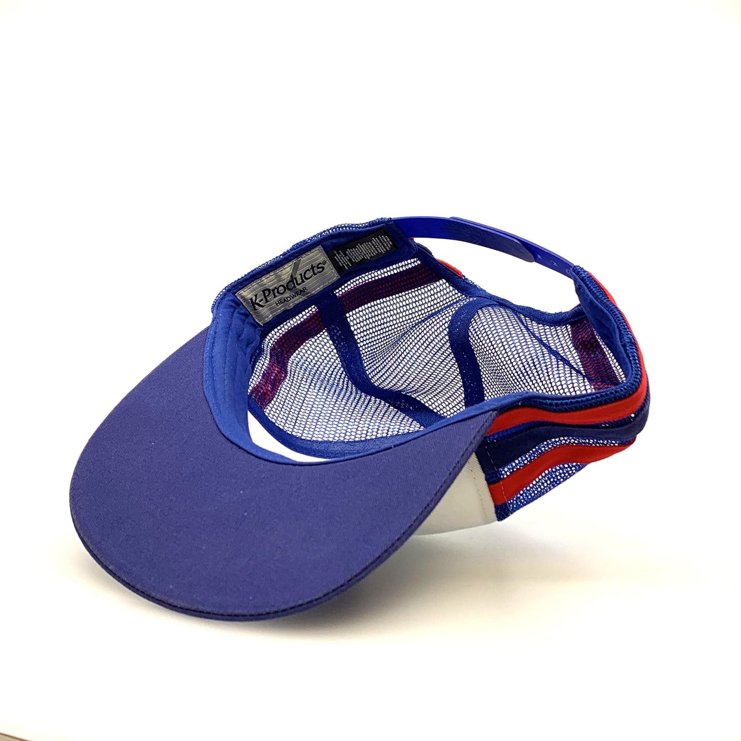 K Products Mesh 3 Stripe Trucker Hat Red White Blue Bud Light Beer OS