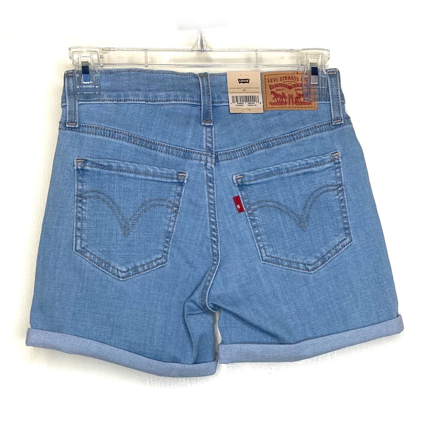 Levi's Women's Light Blue Denim Mid-Length Shorts - Size 24 - NWT