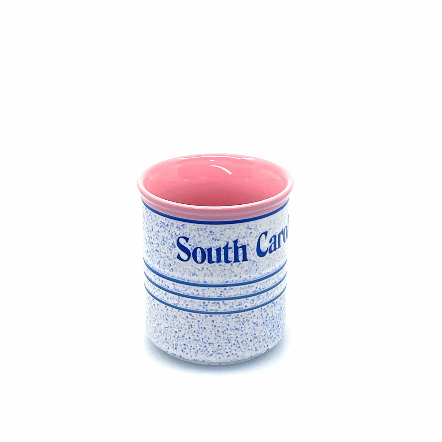 Travel Souvenir South Carolina Blue White Pink Stoneware Coffee Mug Cup