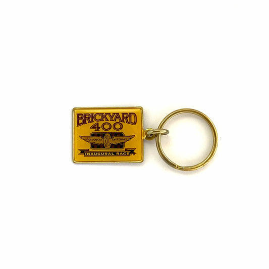 Vintage “Brickyard 400 Inaugural Race” Enamel Keychain Key Ring Souvenir