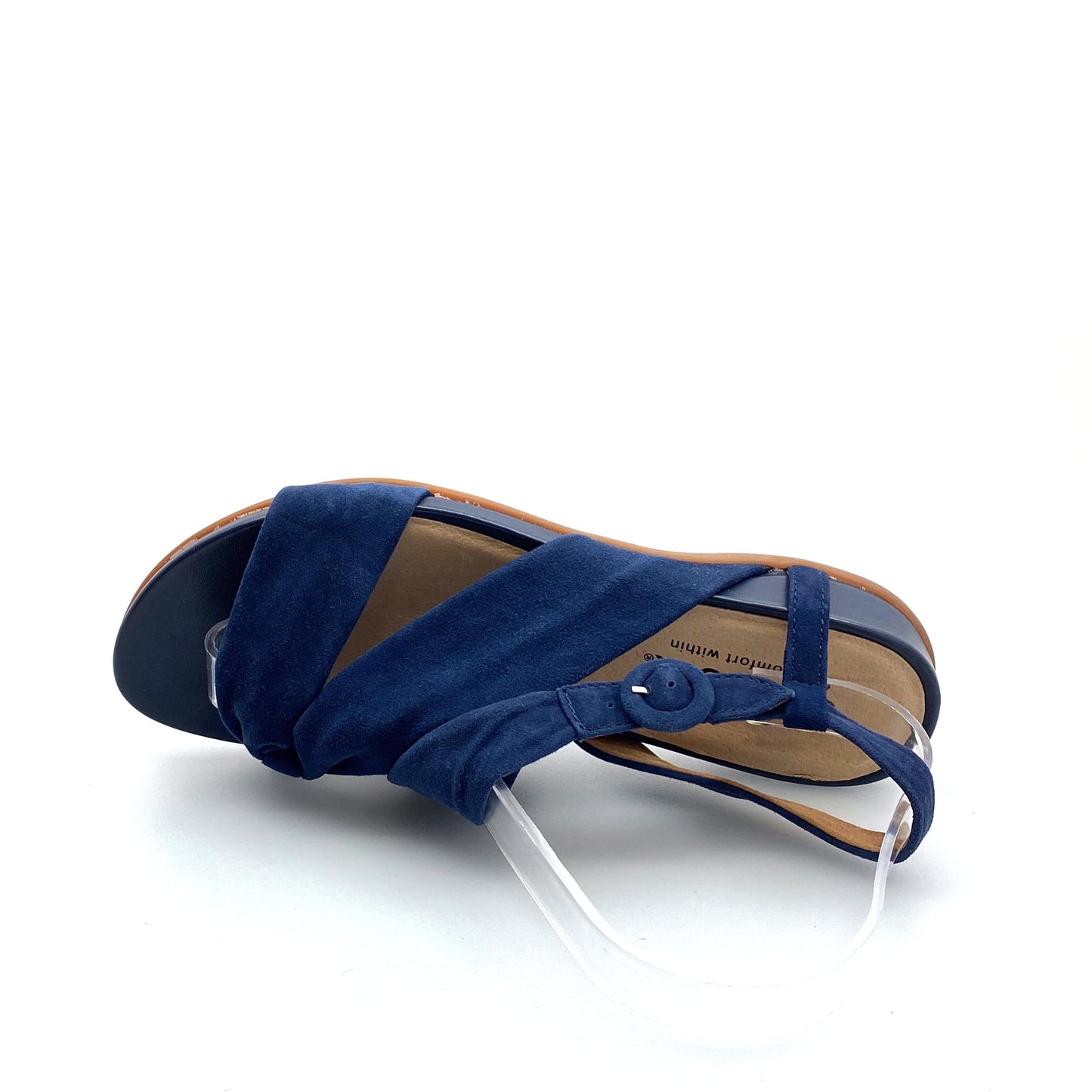 Softwalk Tieli Womens Size 8W Navy Blue Strappy Buckle Sandals Shoes