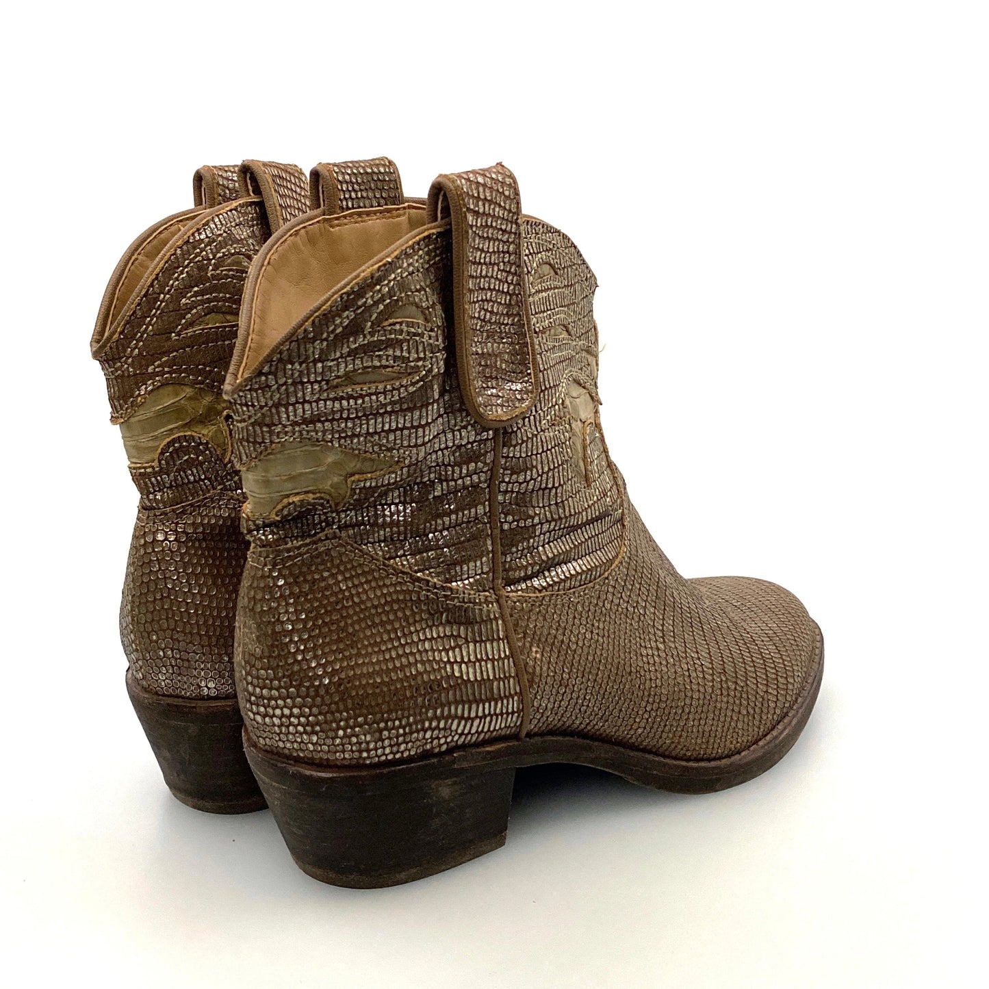 Sam Edelman Womens Stevie Boots | Size 6M | Gunmetal Putty | Leather Upper | Gently Used