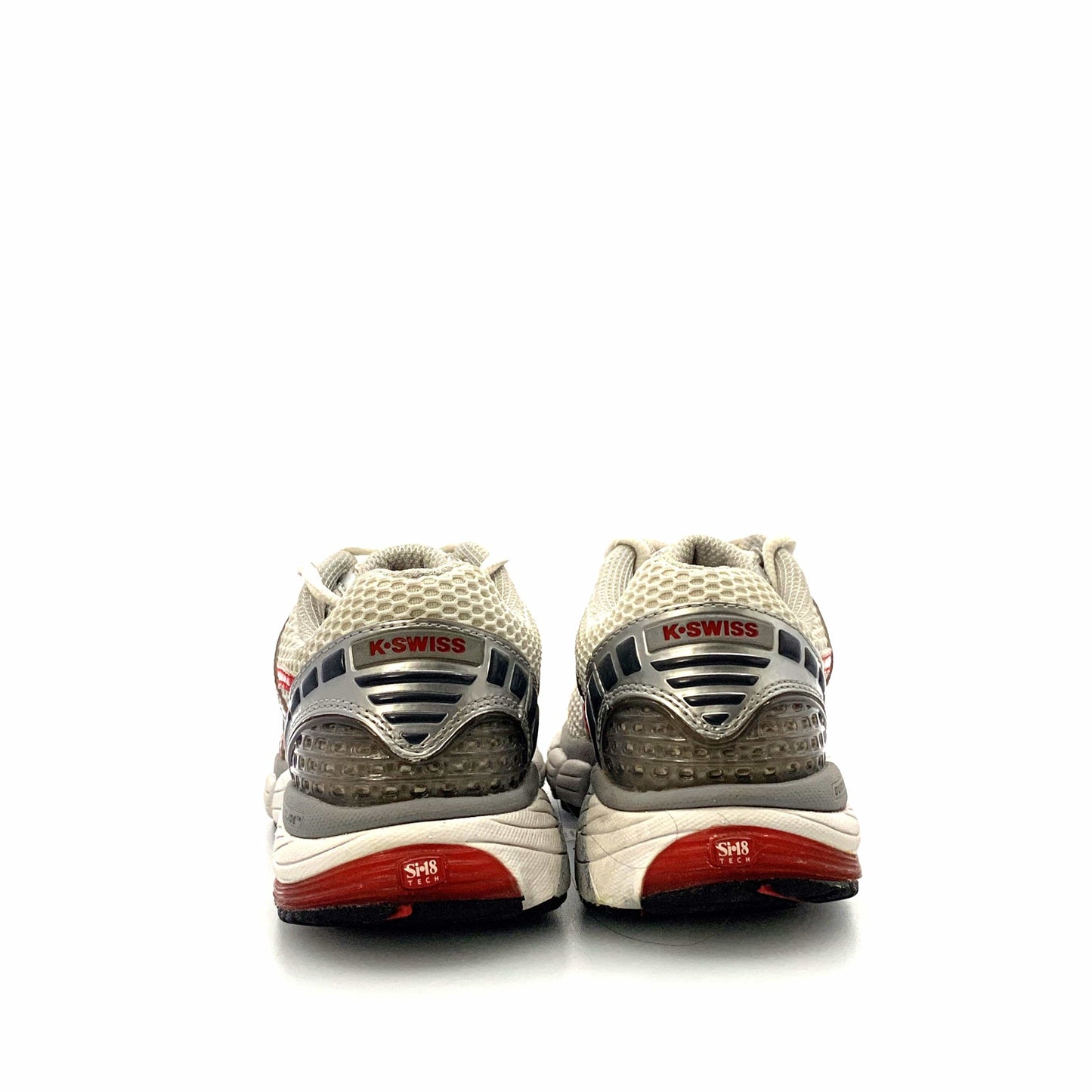 K-Swiss Womens Size 5.5 White Silver Red Athletic Shoes Sneakers
