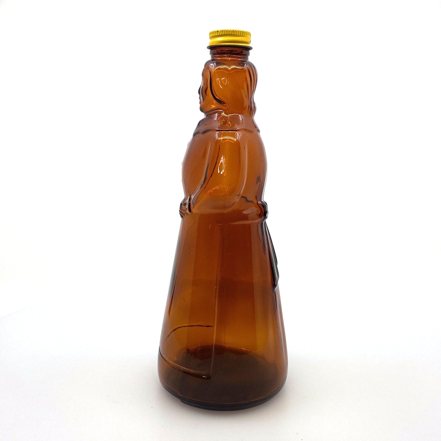 Vintage Mrs. Butterworths Syrup Glass Brown Bottle 36oz Lid