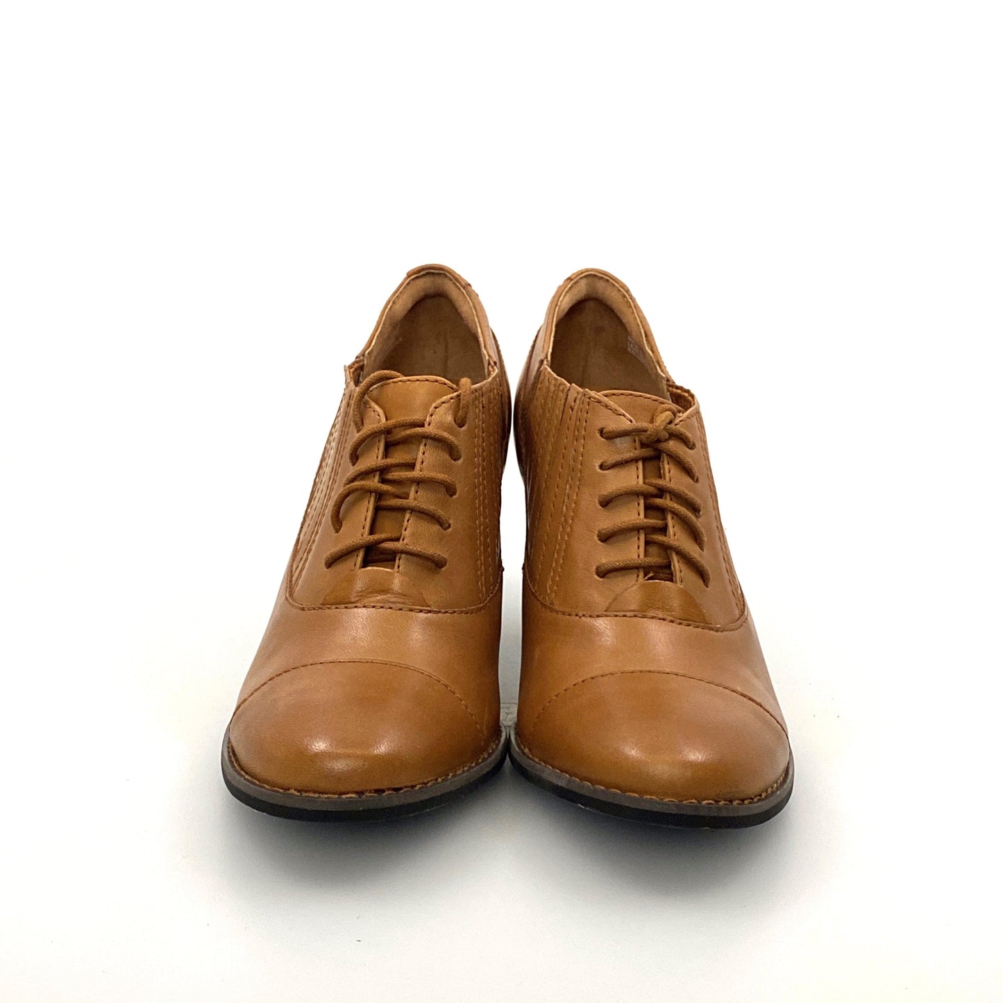Indigo by Clarks Womens “Heather Merlin” Size 6M Beige Brown Leather Ankle Booties Lace Up