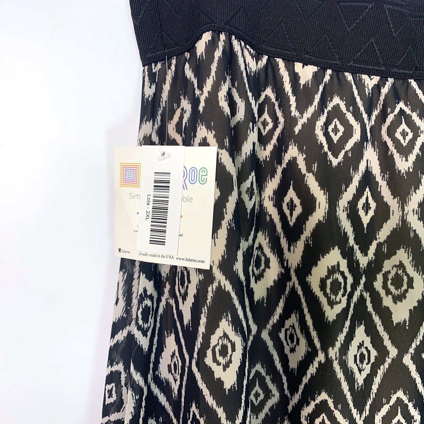 LuLaRoe | Lola Skirt | Geometric Pattern | Black White | Size: 2XL | NWT