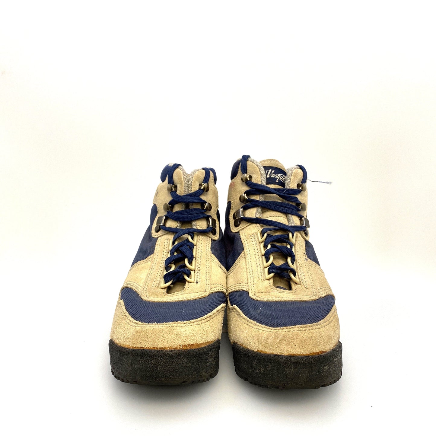 Vasque Womens Size 7½ Beige Blue Hiking Boots Lace-Up