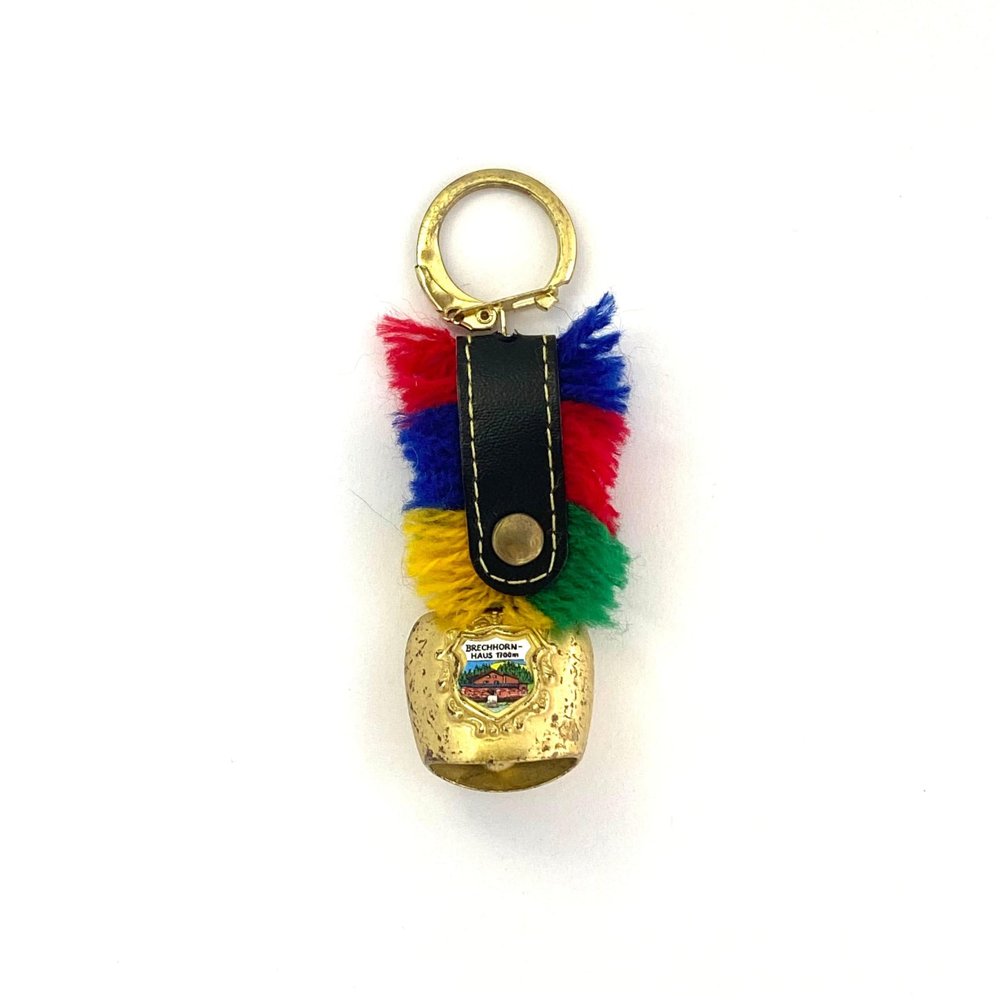 Vintage Miniature Brass Cow Bell Replica Keychain “Brechhorn Haus” Austria