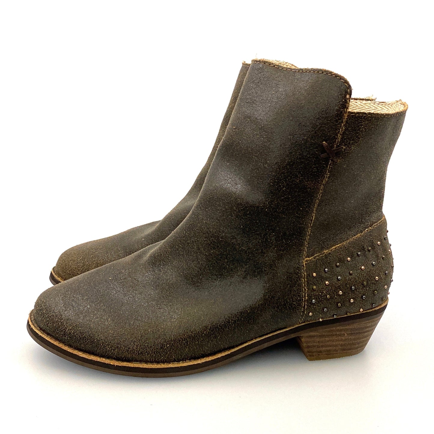 Reef Womens “Adora” Size 10 Brown Leather Ankle Booties Studded