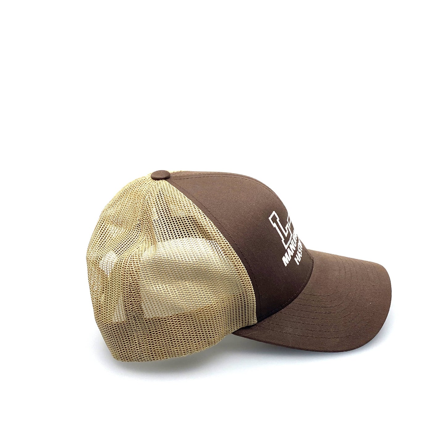 Pacific Headwear L-H Manufacturing Mens Trucker Hat SnapBack OS Brown Beige Baseball Cap