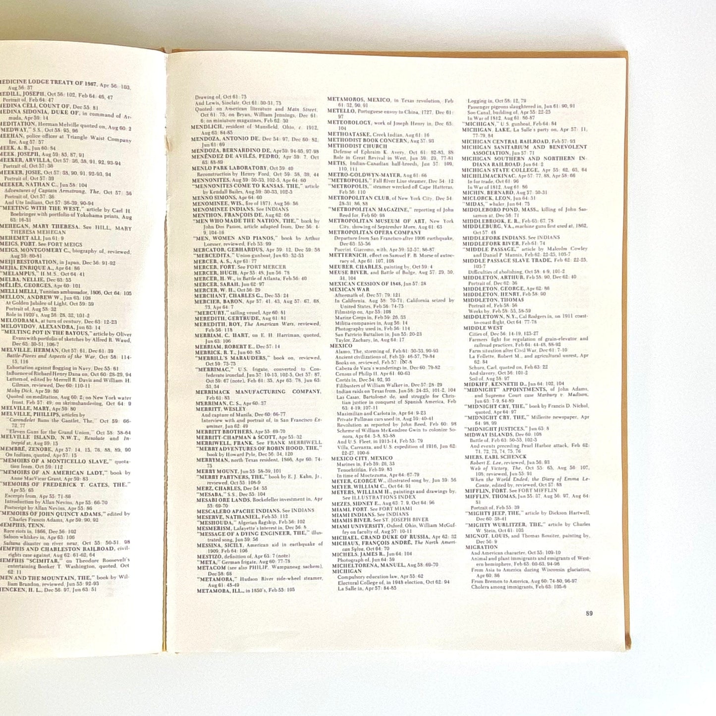 Vintage American Heritage Ten Year Cumulative Index Volume VI, Number 1 - Volume XV, Number 6 • December 1954 - October 1964