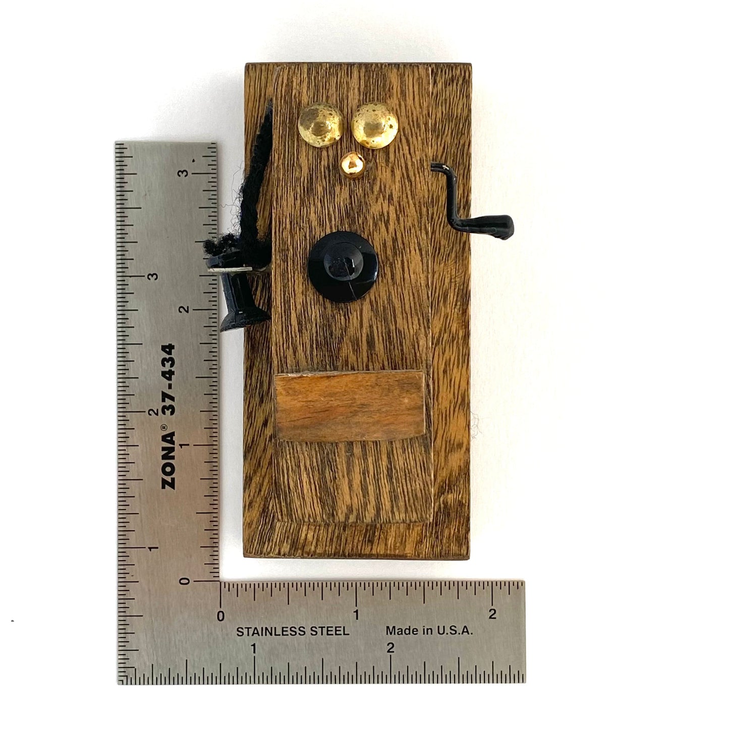 Vintage Wooden Telephone Novelty Refrigerator Magnet