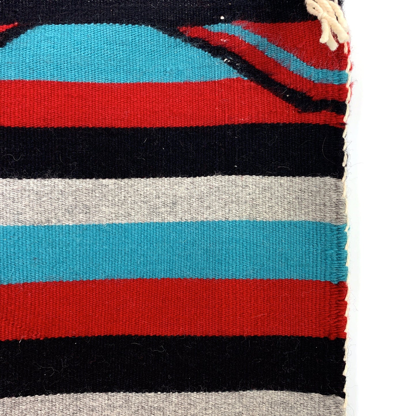 Vintage Navajo Hand-Woven Geometric Striped Kilim Rug by Lena Begay 42” x 27.5”