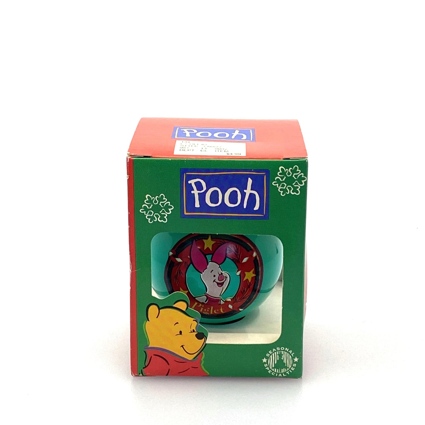 Seasonal Specialties Winnie the Pooh Piglet Holiday Ornament Green Ball