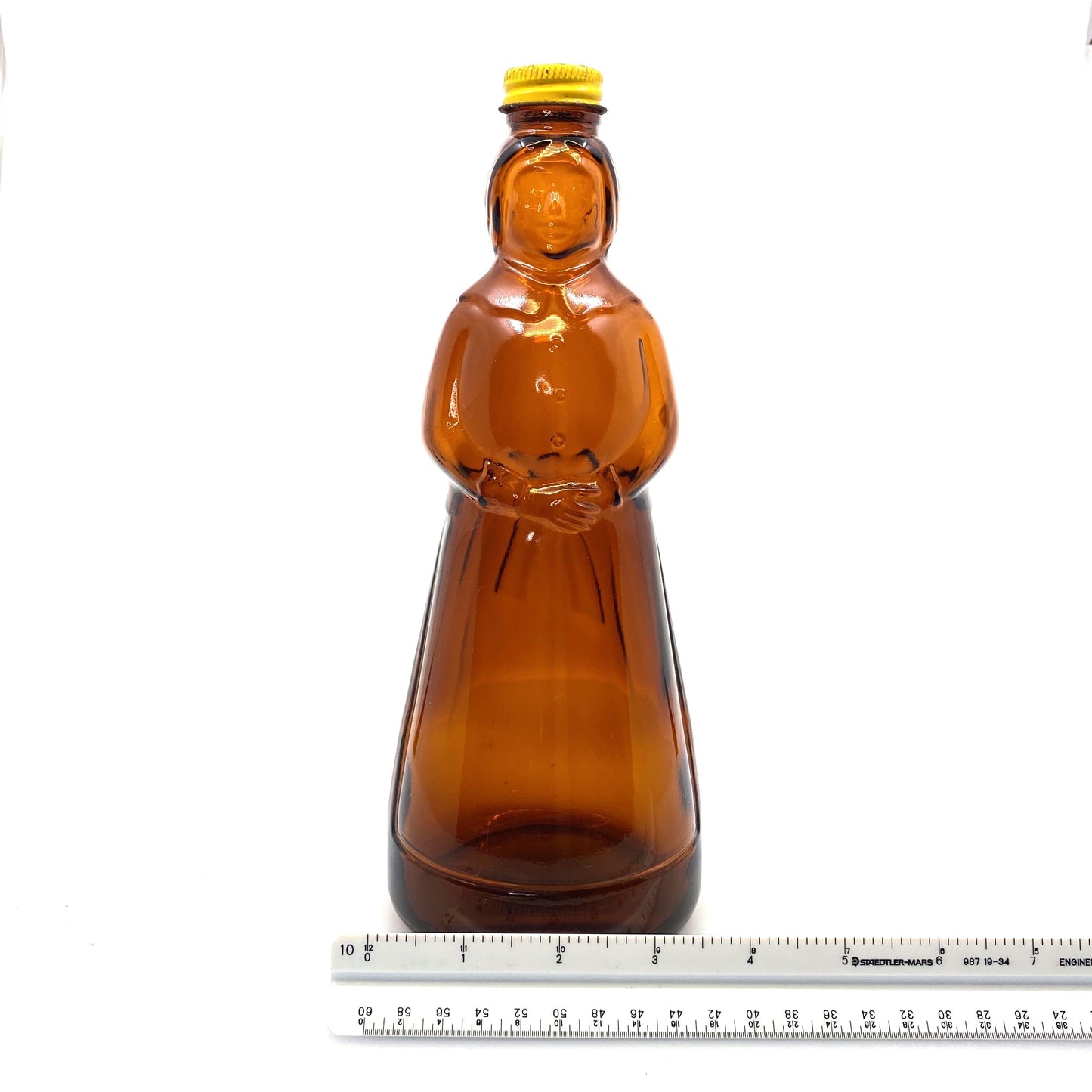 Vintage Mrs. Butterworths Syrup Glass Brown Bottle 36oz Lid