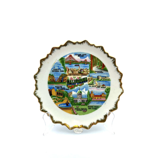 Vintage State Souvenir Plate “California” Collectible, White - 7”