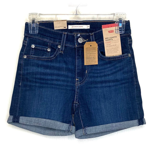 Levi's Women's Blue Denim Mid-Length Shorts - Size 24 - NWT