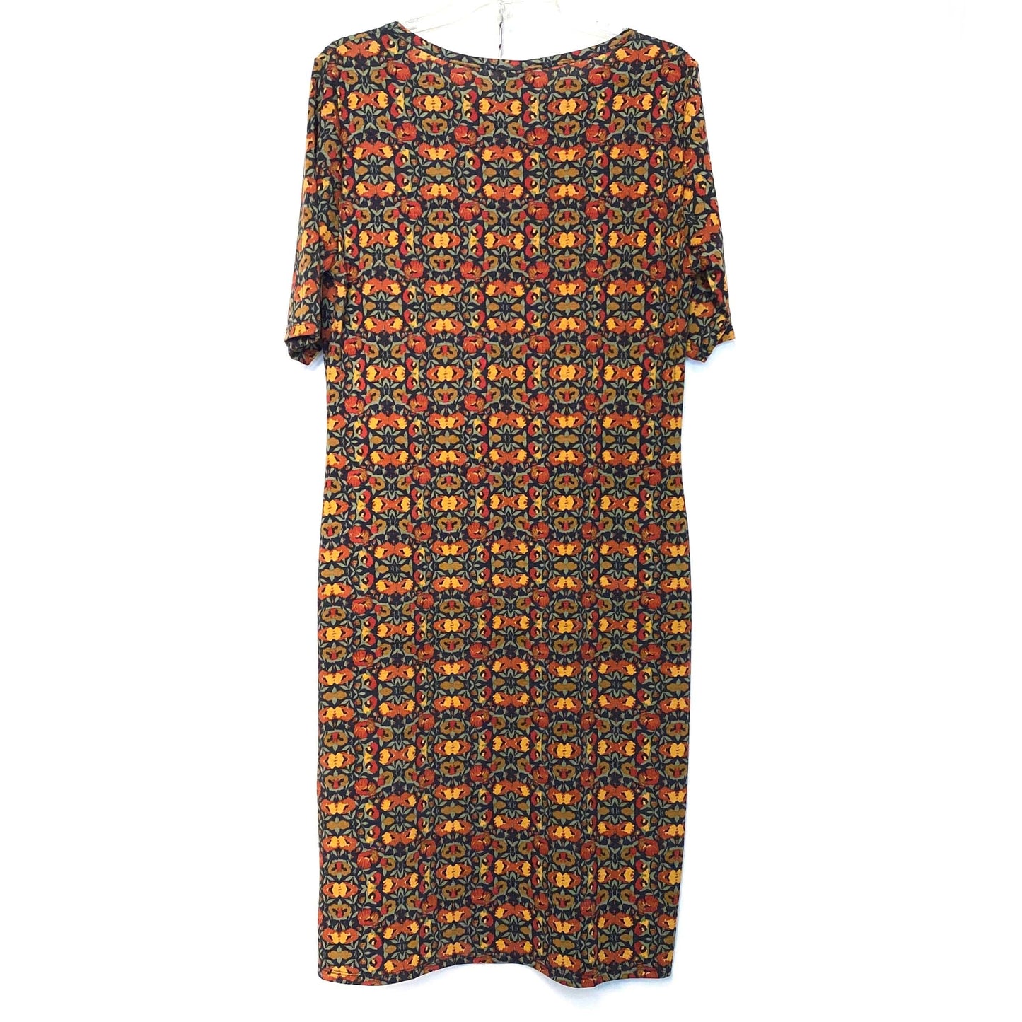 LuLaRoe Julia Bodycon Dress | XL (16-18) | Orange | Floral | Pre-Owned