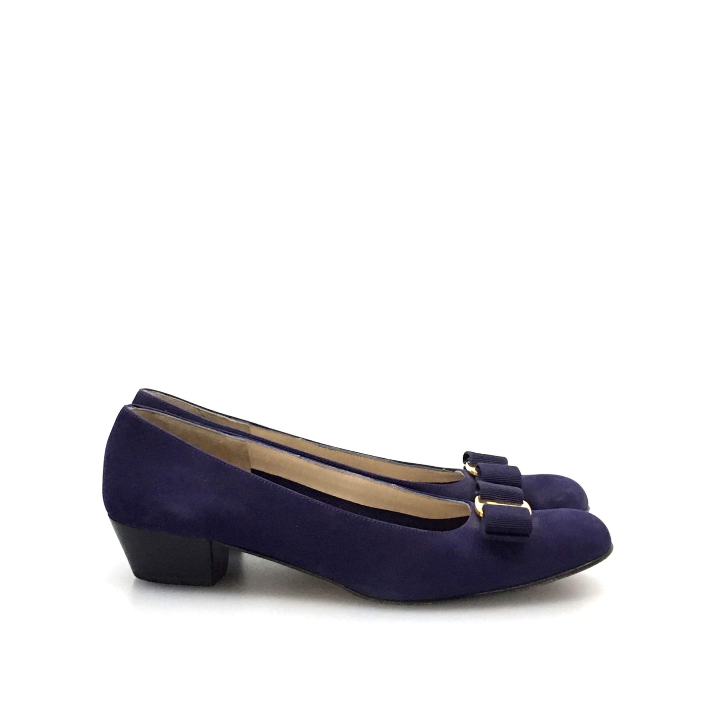 Salvatore Ferragamo Womens Blue Leather Heels Pumps Shoes 8.5 AAAA