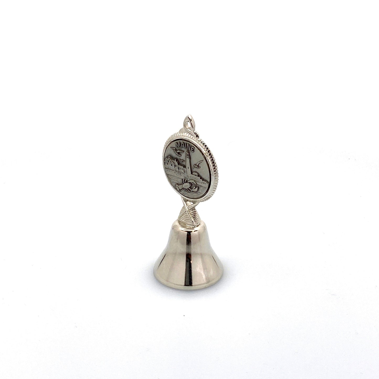 Vintage Hand Bell Travel Tourism Collectible Silver - Maine