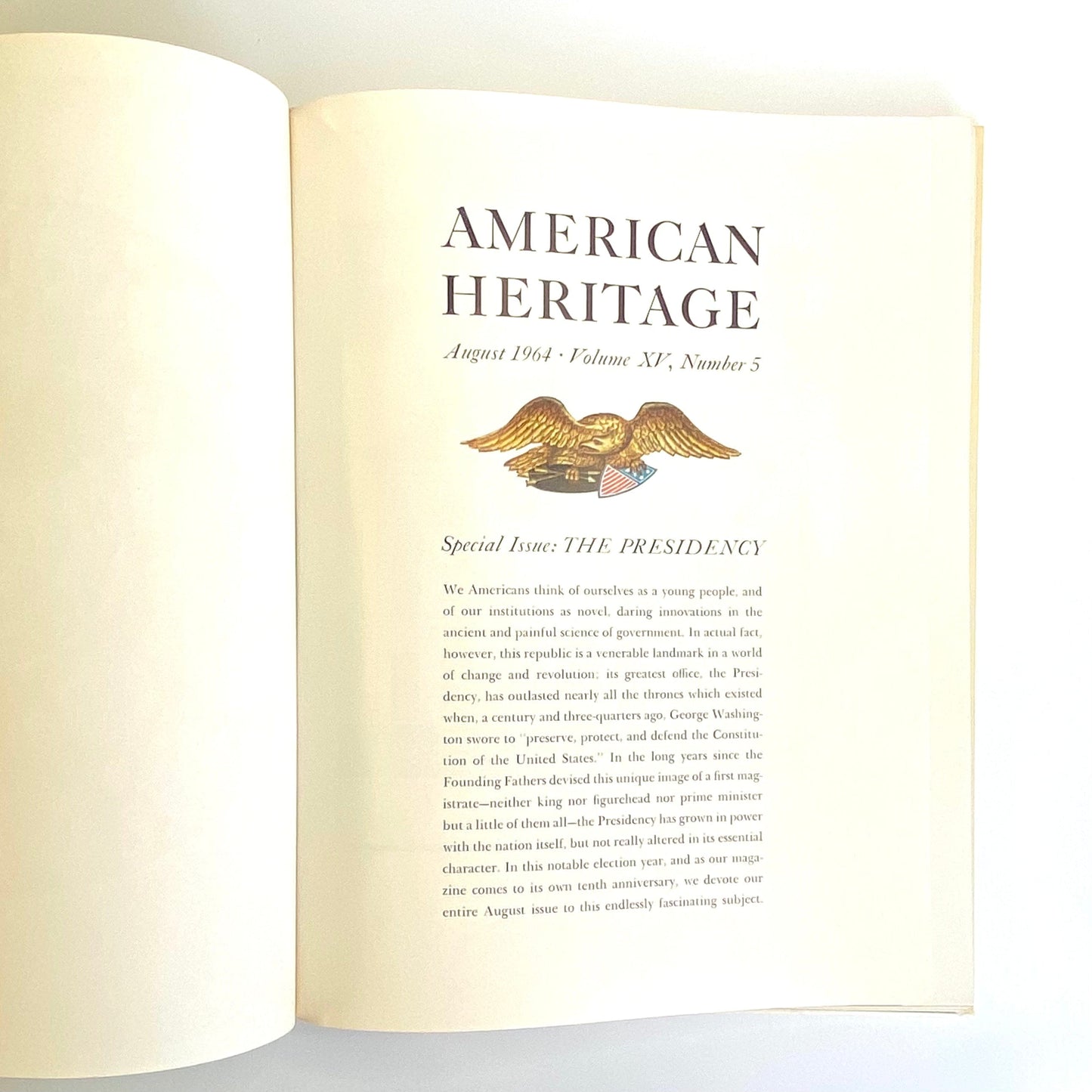 Vintage American Heritage August 1964 • Volume XV, Number 5 Hardcover History Book