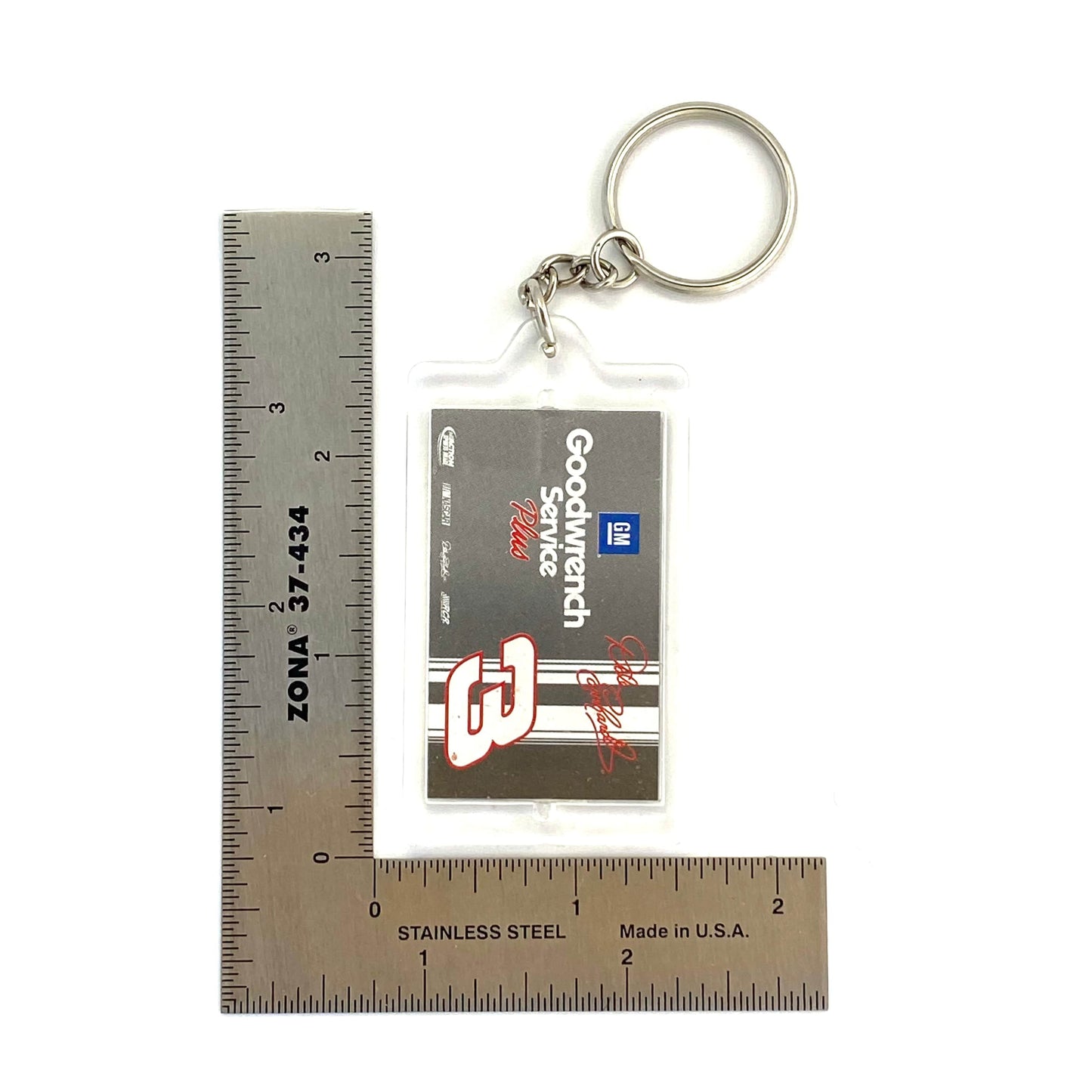 Vintage "Goodwrench Service GM" 3 Dale Earnhardt Acrylic Souvenir Keychain