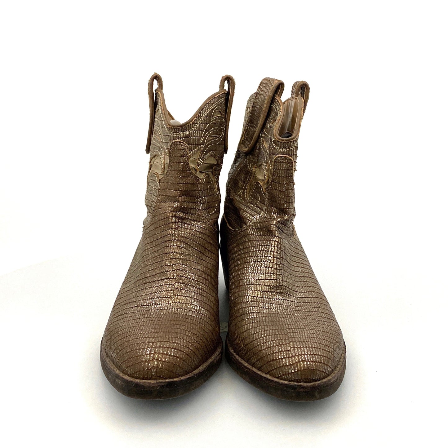 Sam Edelman Womens Stevie Boots | Size 6M | Gunmetal Putty | Leather Upper | Gently Used