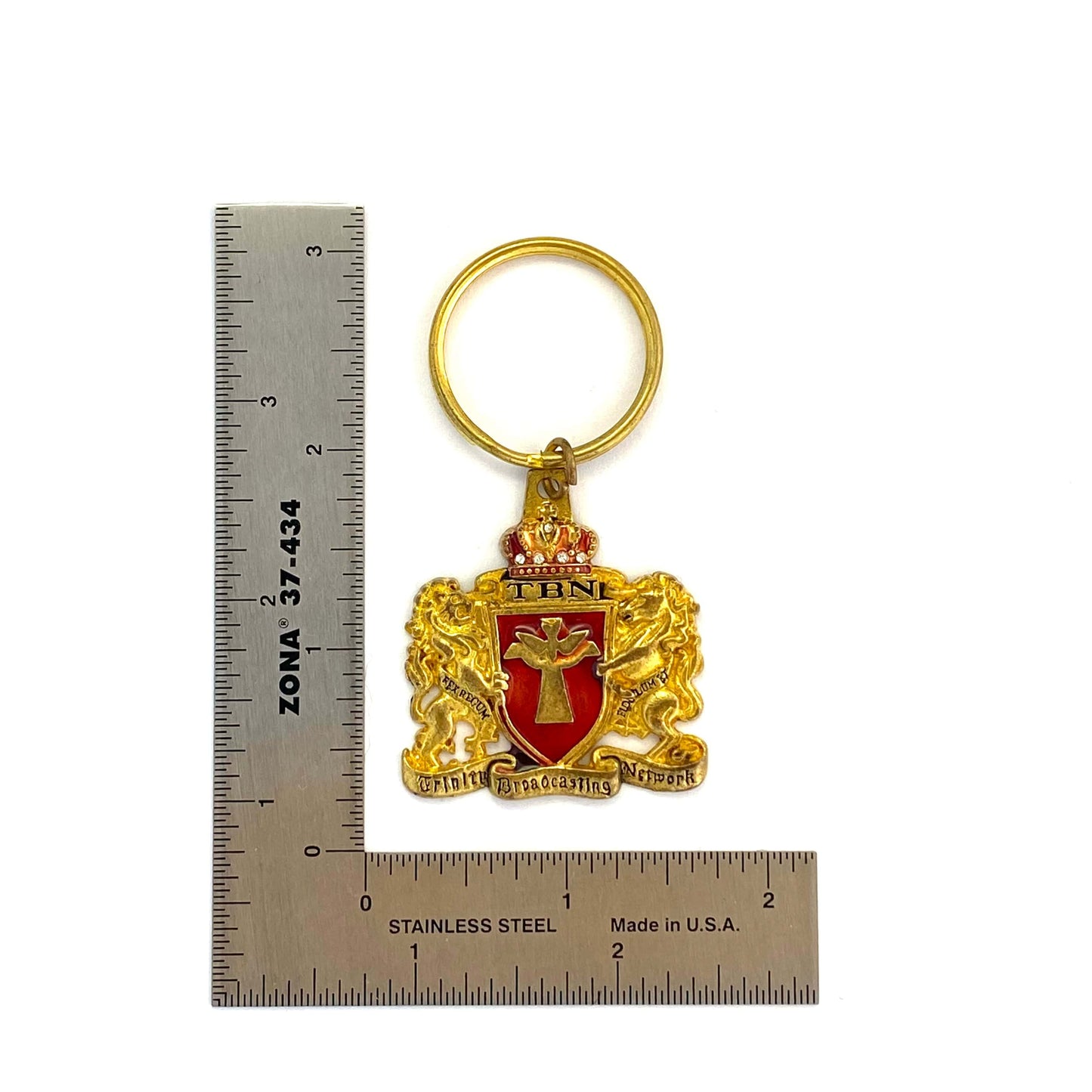 Vintage Goldtone "Trinity Broadcasting Network" Pendant Collectible Keychain