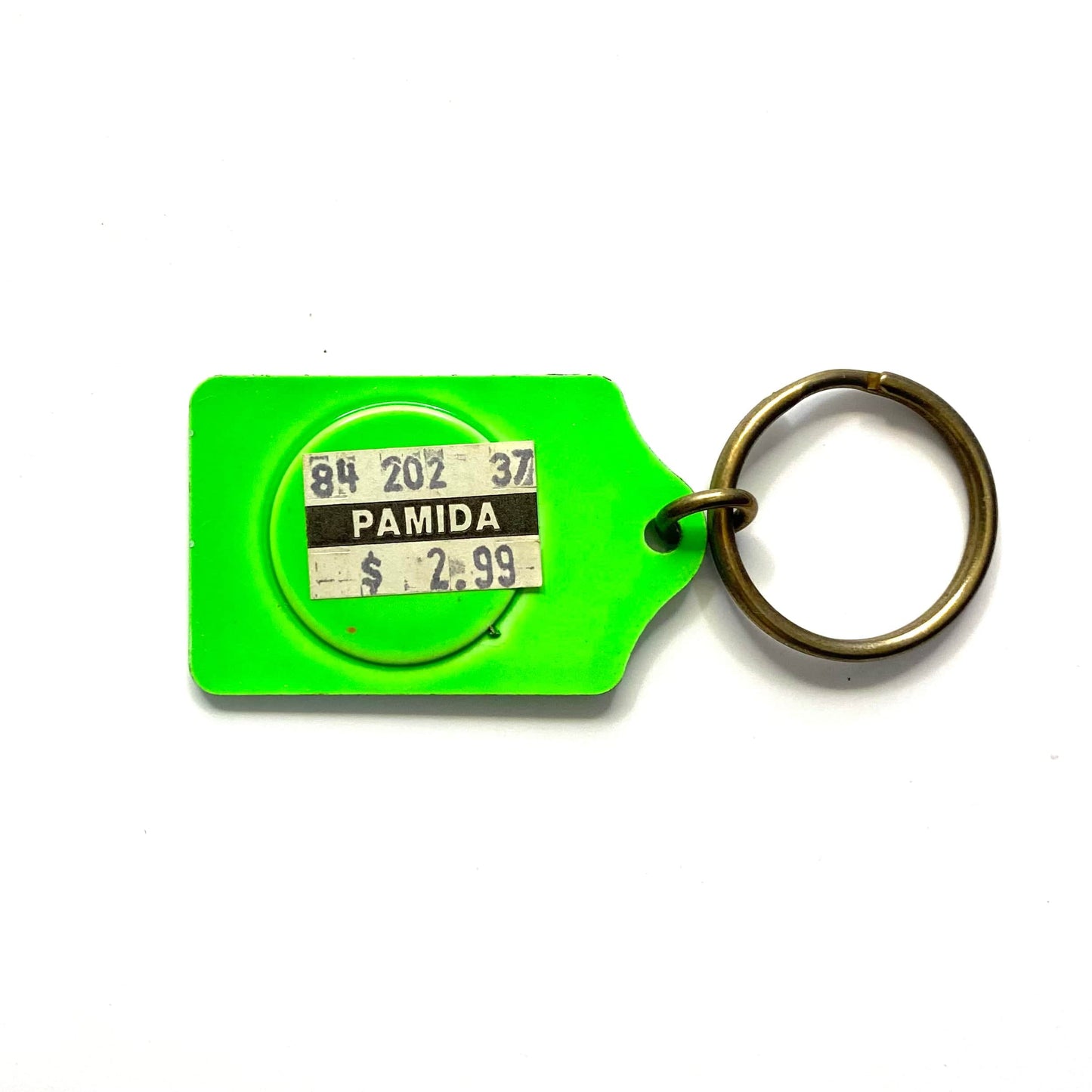 Vintage Class of 93 Keychain Key Ring Metal Rectangle Green