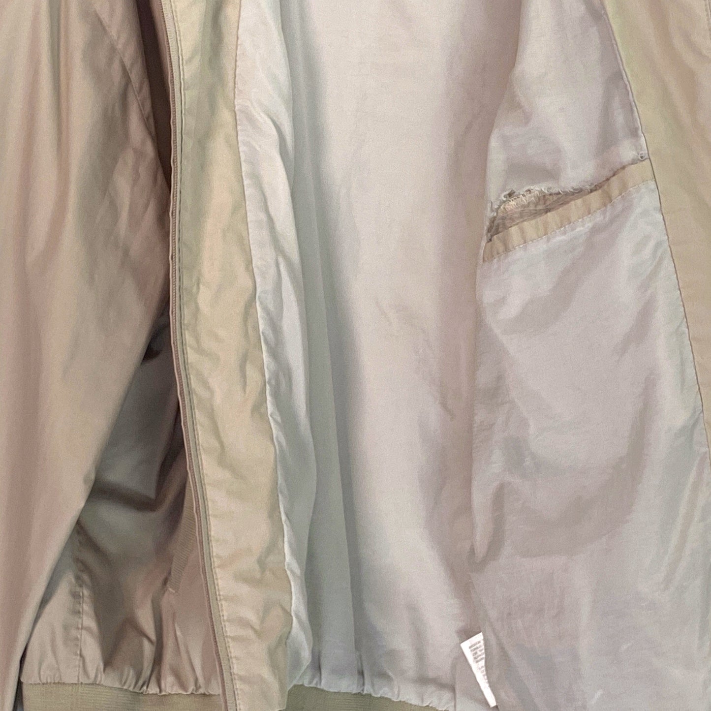 Vintage Members Only Men's Beige Windbreaker Jacket - Long Sleeve - Size L