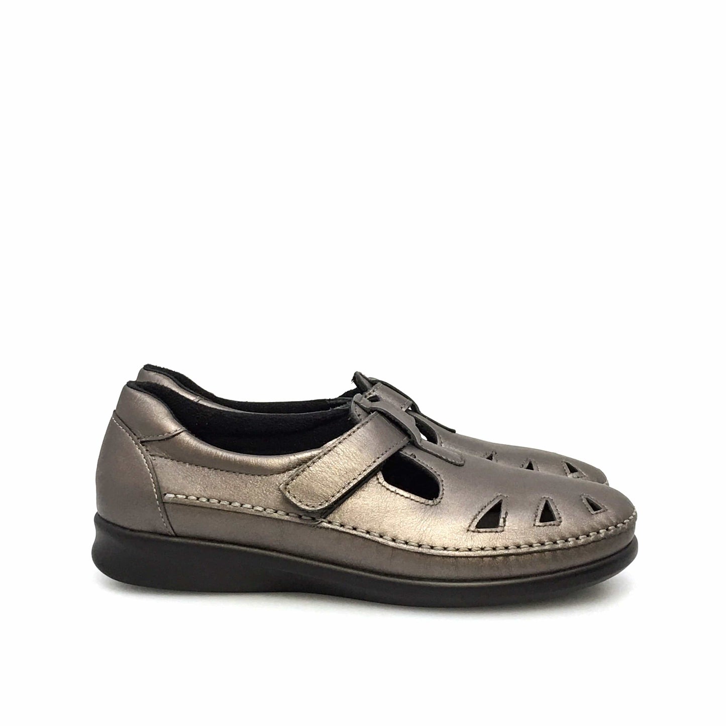 SAS Womens Size 9.5M Santolina Silver Roamer Moc Leather Shoes Tripad Comfort Walking