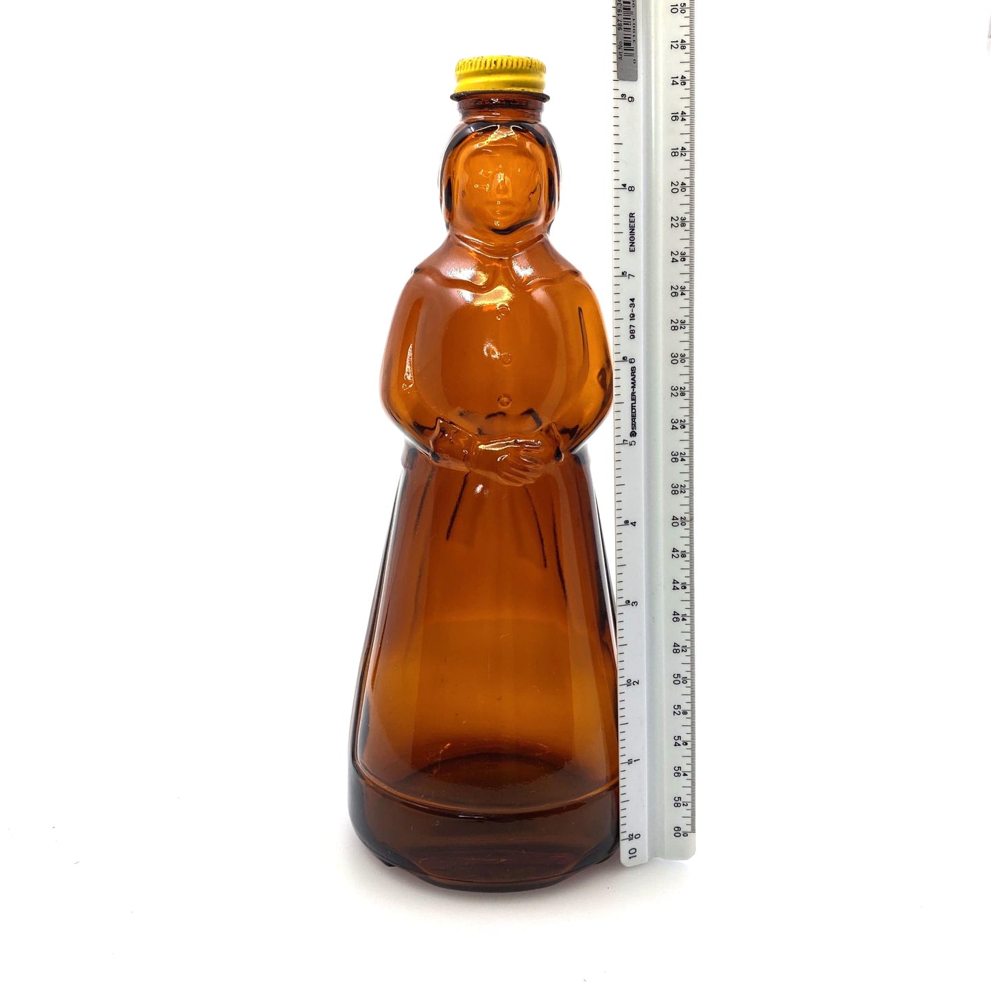 Vintage Mrs. Butterworths Syrup Glass Brown Bottle 36oz Lid