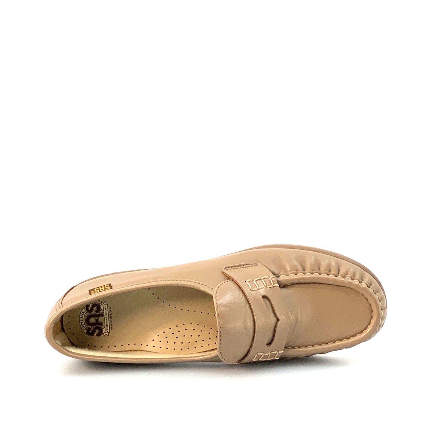 SAS Womens Tripad Comfort Casual Leather Size 10N Beige Loafers Shoes