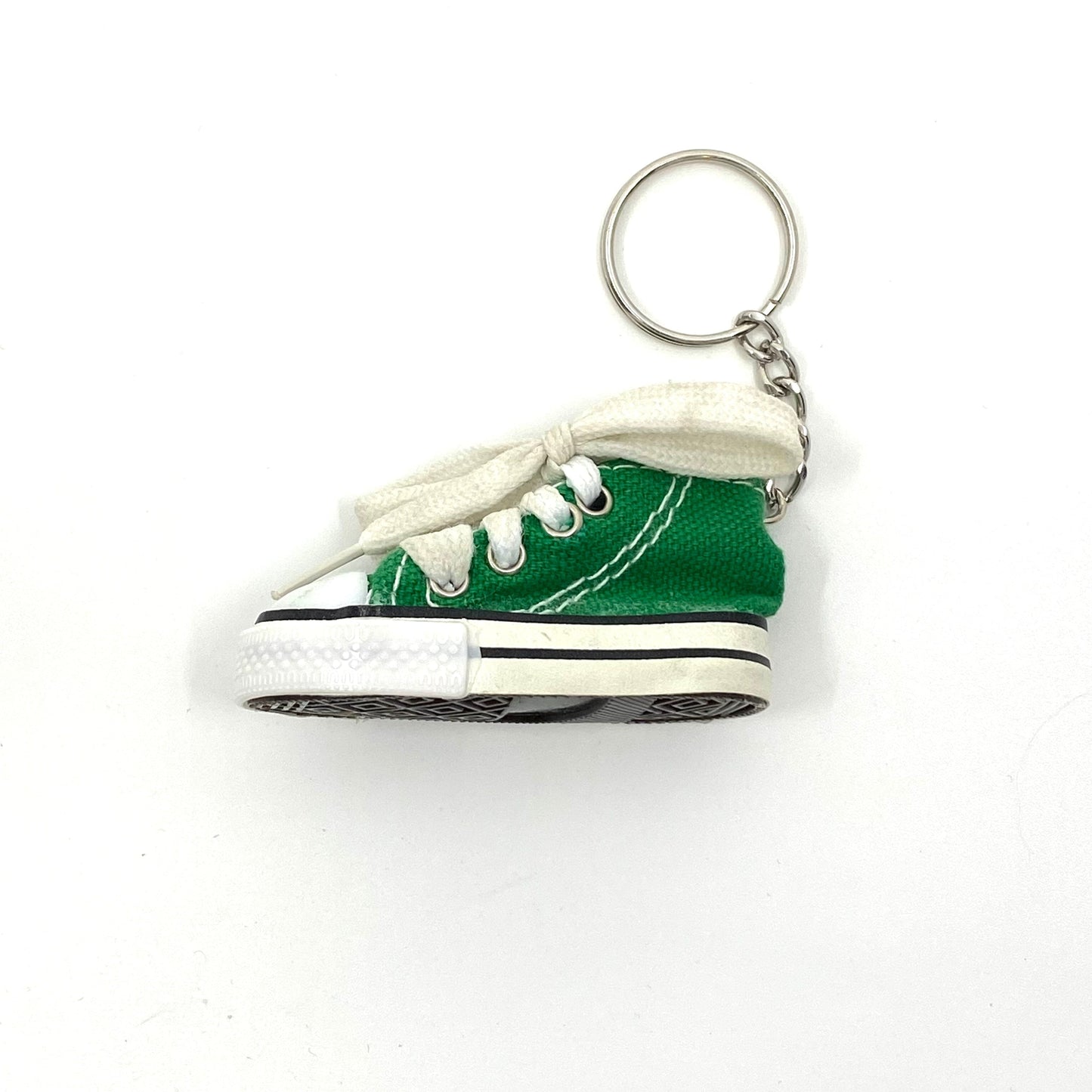 Novelty Hi-Top Sneaker Green Canvas Keychain Charm Key Ring