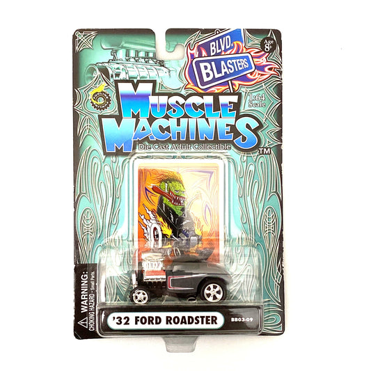 Muscle Machines '32 Ford Roadster – Vintage Gray Diecast Collectible Car 1:64 Scale Model for Car Enthusiasts