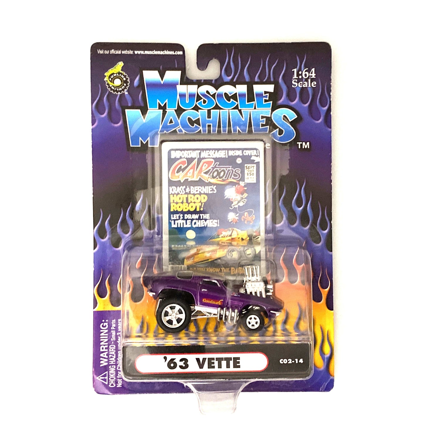 Muscle Machines '63 Vette – Stunning Purple Diecast Collectible for Car Enthusiasts – 1:64 Scale Model