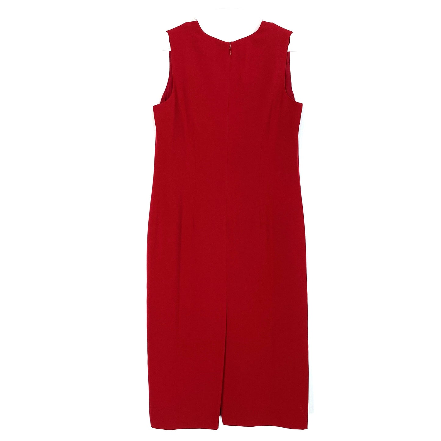 Valerie Stevens Women's Red Sleeveless Pure Wool Bodycon Dress - Size 8
