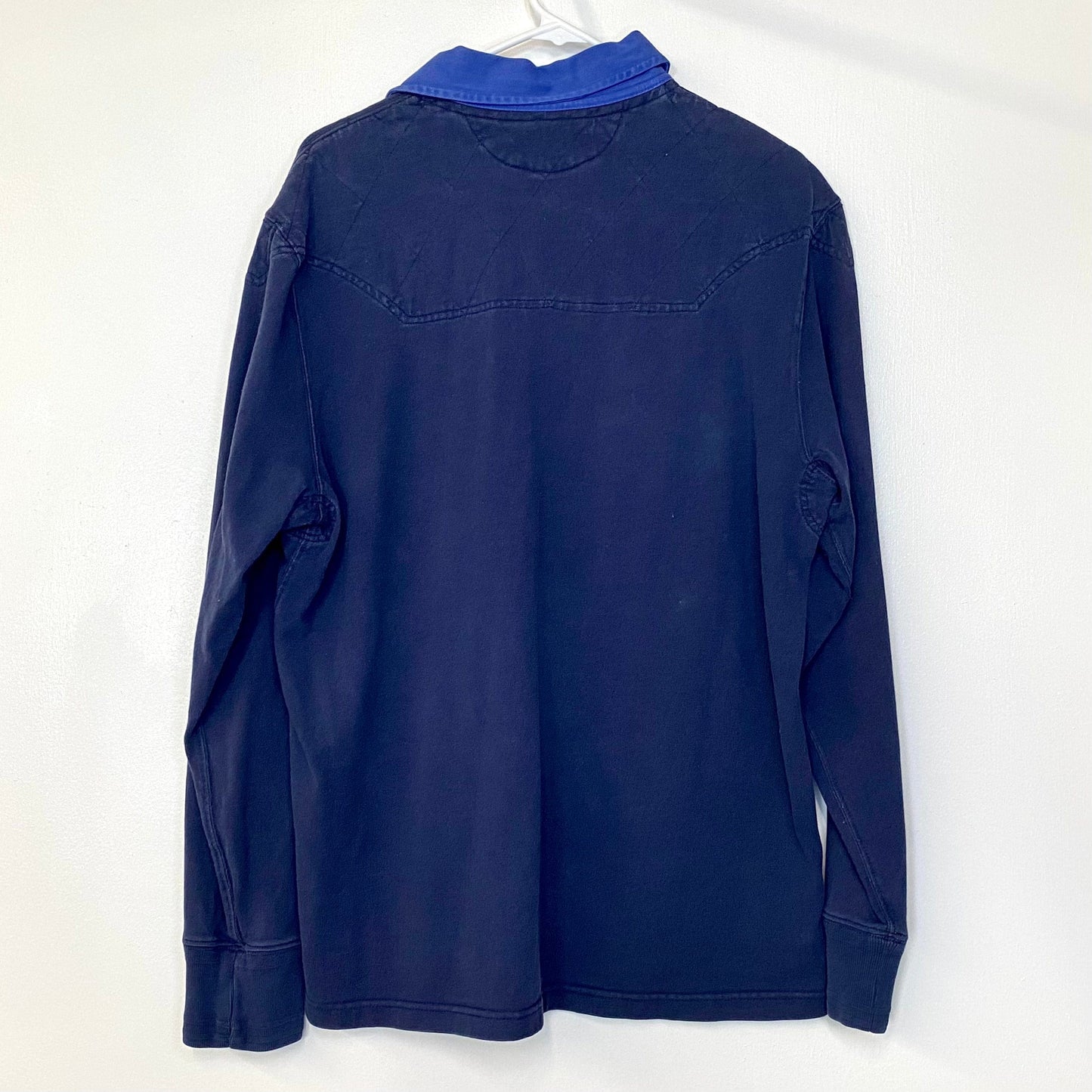 Timeless Polo by Ralph Lauren Mens Size L Blue Rugby Shirt L/s EUC