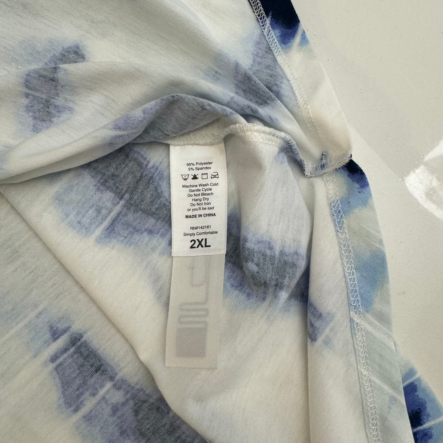 LuLaRoe | Morgan Flare T | 2XL | Blue/White | Tie-Dye | NWT