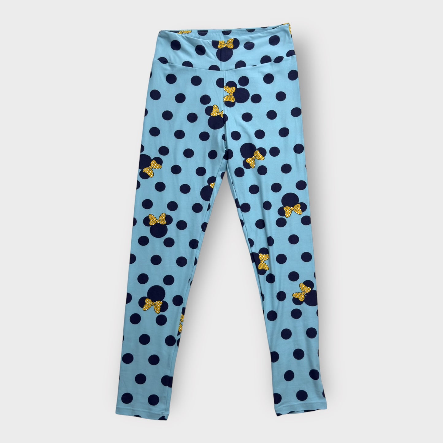 LuLaRoe Disney One Size (OS 2-10) Leggings | Light Blue Minnie Mouse Polka Dot Print | Soft & Stretchy | NWT