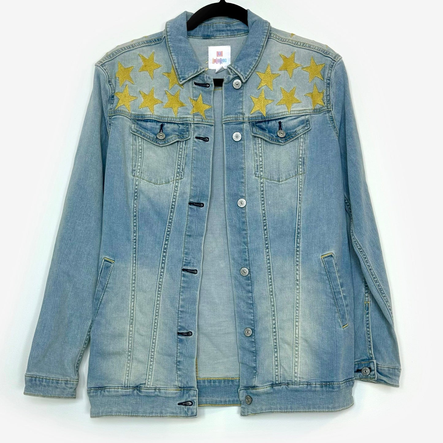 LuLaRoe Denim | Jaxon Denim Jacket | Size: M | Color: Blue | Stars | NWT