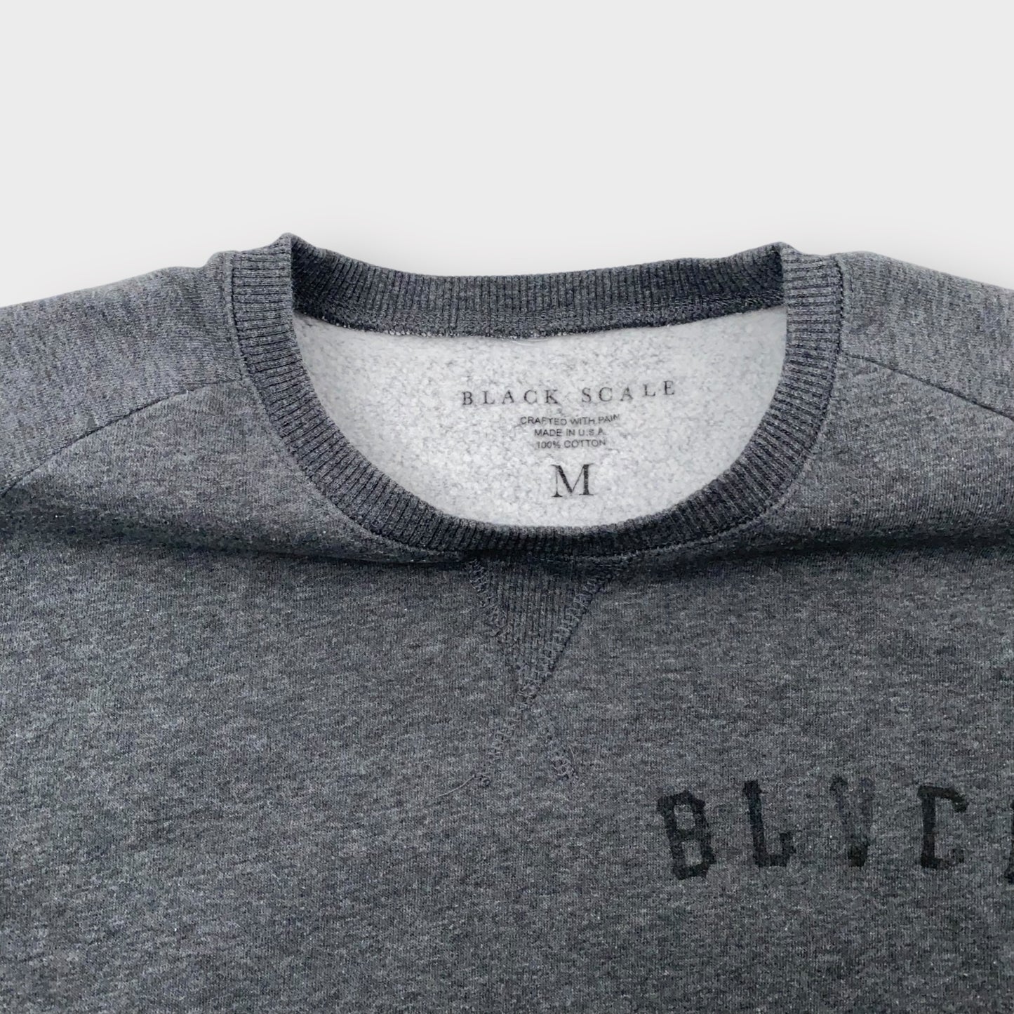 Black Scale Men's Gray Pullover Sweatshirt - Size M - Crew Neck Short Sleeve