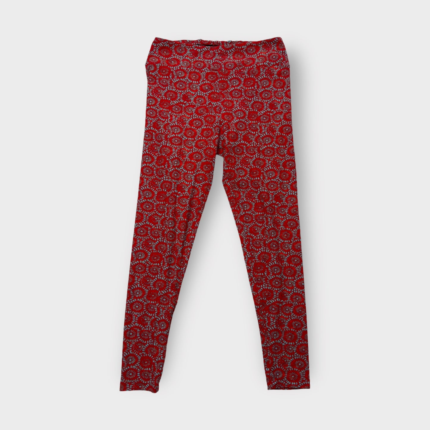 LuLaRoe Stretch Leggings | Tall & Curvy (12-18) | Red Floral Print | Cozy Everyday Wear | New